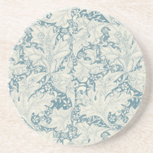 William Morris Wallblommas blommigt Blue Damask Underlägg