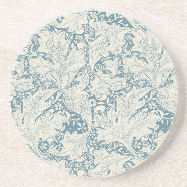 William Morris Wallblommas blommigt Blue Damask Underlägg (Framsidan)