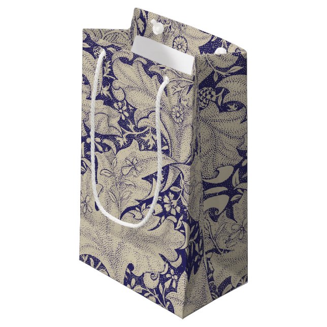 William Morris Wallflower Mönster Antik Blå (Framsidan Vinklad)
