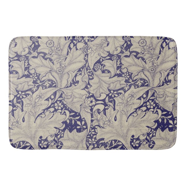 William Morris Wallflower Mönster Antik Blå Badrumsmatta (Framsidan)