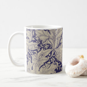 William Morris Wallflower Mönster Antik Blå Kaffemugg