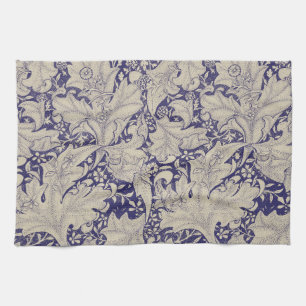 William Morris Wallflower Mönster Antik Blå Kökshandduk