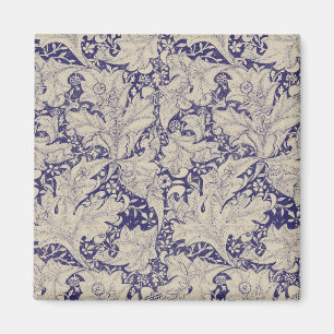 William Morris Wallflower Mönster Antik Blå Magnet