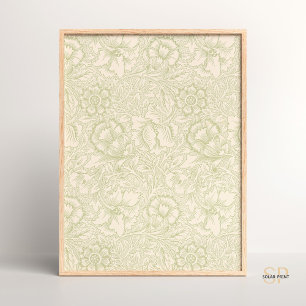 William Morris WAN Poppy Grönt Vintage Nature Poster