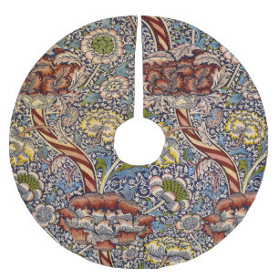 William Morris Wandle engelsk blomsterdamaskdesign Julgransmatta Borstad Polyester