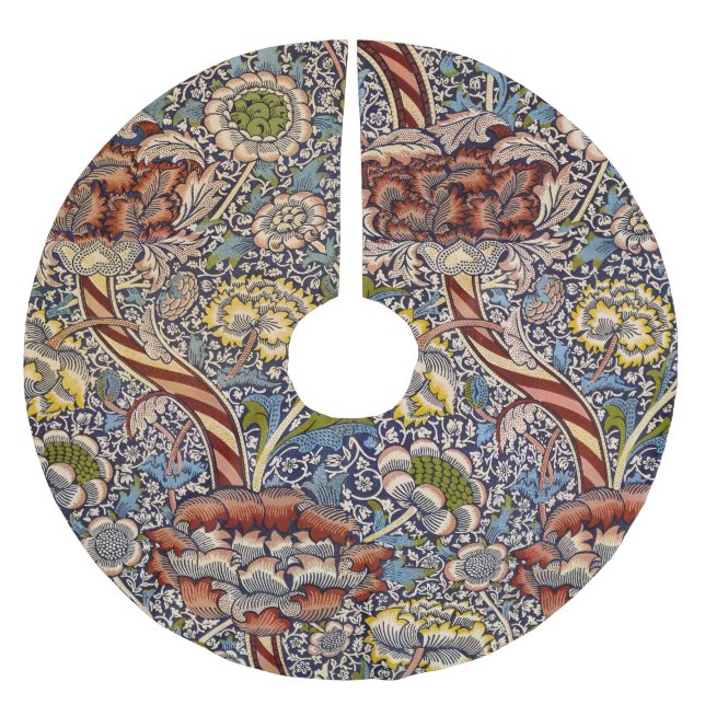 William Morris Wandle engelsk blomsterdamaskdesign Julgransmatta Borstad Polyester (Framsidan)