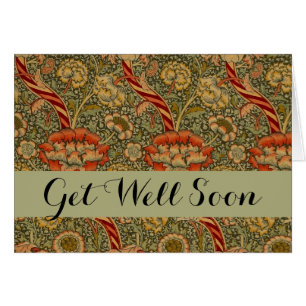 William Morris Wandle English Blommigt Damask Desi Hälsningskort