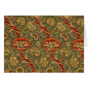 William Morris Wandle English Blommigt Damask Desi Hälsningskort