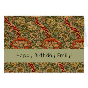 William Morris Wandle English Blommigt Damask Desi Hälsningskort