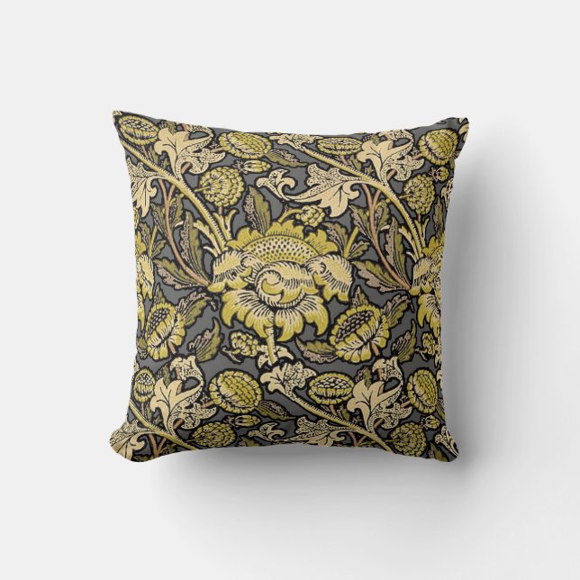William Morris Wey Blommig Konst Handverk Tapet Kudde (Framsida)