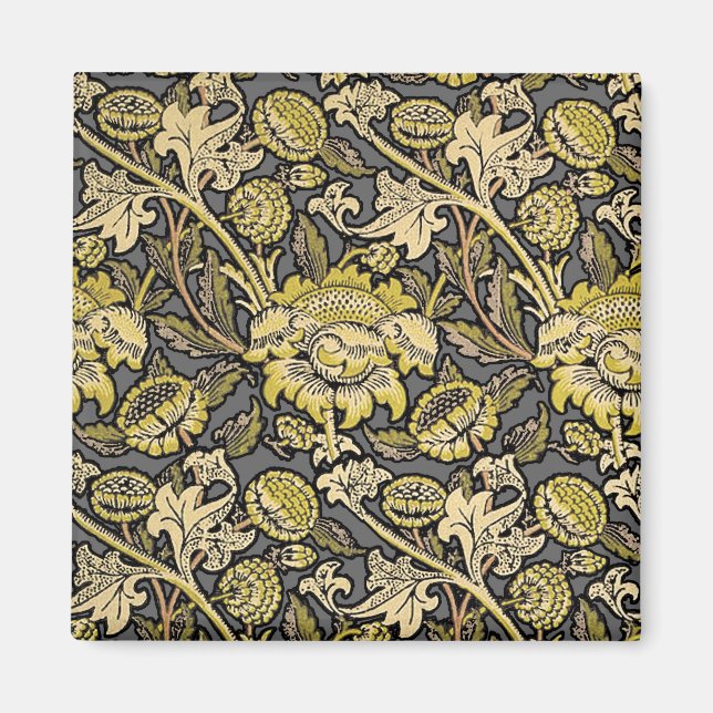 William Morris Wey Blommig Konst Handverk Tapet Magnet (Framsidan)