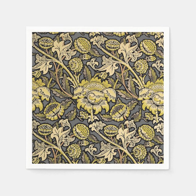 William Morris Wey Blommig Konst Handverk Tapet Pappersservett (Framsidan)
