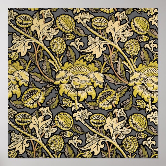 William Morris Wey Blommig Konst Handverk Tapet Poster (Framsidan)
