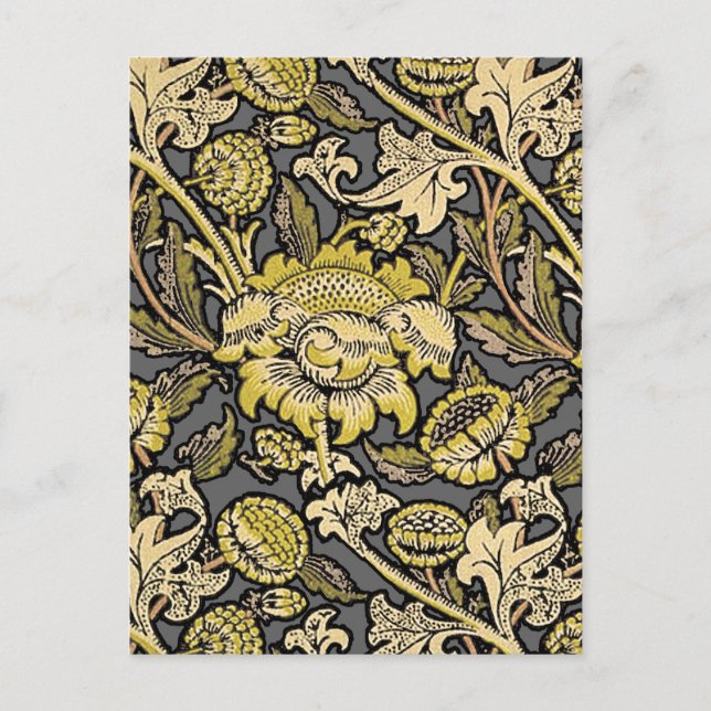 William Morris Wey Blommig Konst Handverk Tapet Vykort (Framsida)