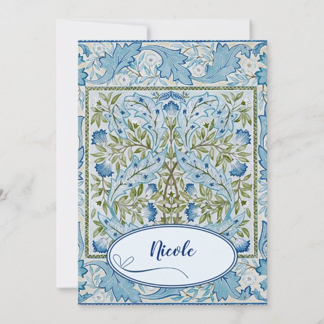 William Morris & Wilhelmina Stil Prints Inbjudningar (Framsida)