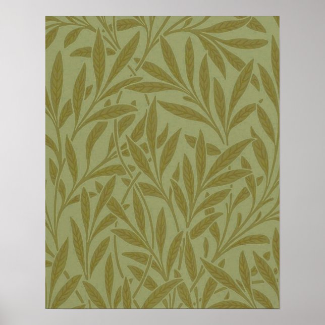 William Morris Willow Antique Blommigt Löv Poster (Framsidan)
