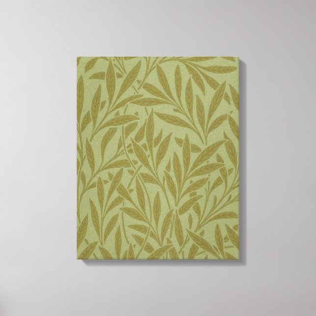 William Morris Willow Antique Grönt Löv Vine Art Canvastryck (Framsida)