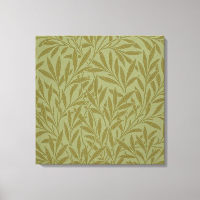 William Morris Willow Antique Grönt Löv Vine Art Canvastryck (Framsida)