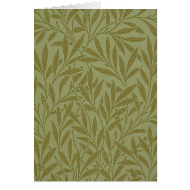 William Morris Willow Antique Grönt Löv Vine Art Hälsningskort (Framsidan)