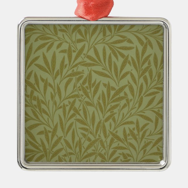 William Morris Willow Antique Grönt Löv Vine Art Julgransprydnad Metall (Framsidan)