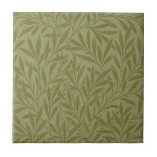 William Morris Willow Antique Grönt Löv Vine Art Kakelplatta