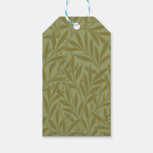 William Morris Willow Antique Grönt Löv Vine Art Presentetikett