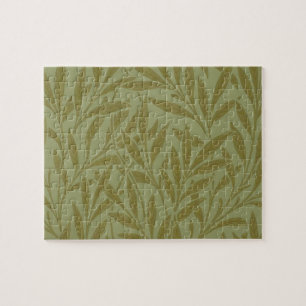 William Morris Willow Antique Grönt Löv Vine Art Pussel