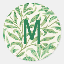 William Morris. Willow Bough. Greenery monogram Runt Klistermärke