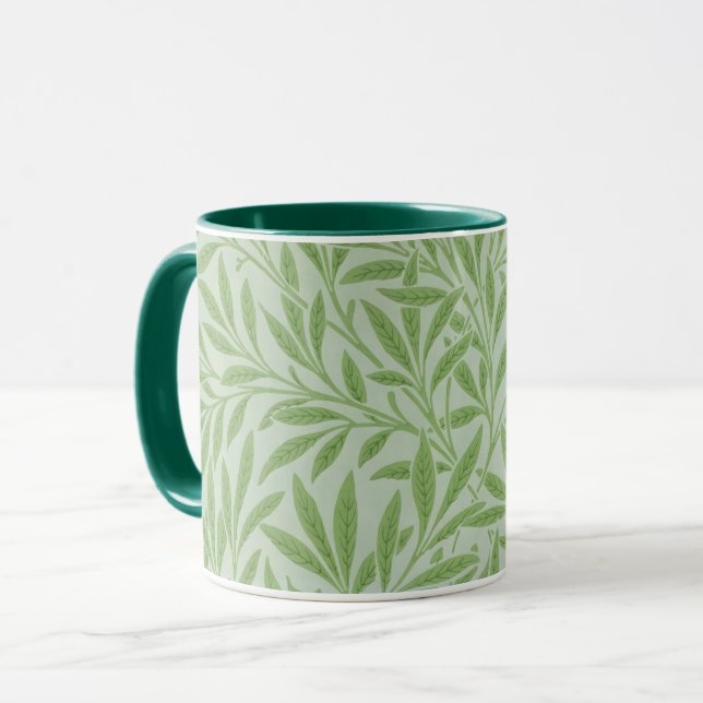 William Morris Willow Flower Classic Green Mugg (Framsida vänster)