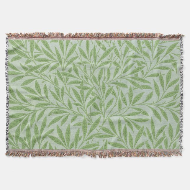 William Morris Willow Flower Classic Grön Filt (Framsidan)