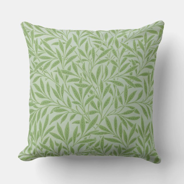 William Morris Willow Flower Classic Grönt Kudde (Framsida)