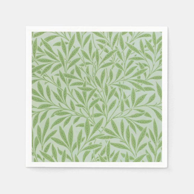 William Morris Willow Flower Classic Grönt Pappersservett (Framsidan)