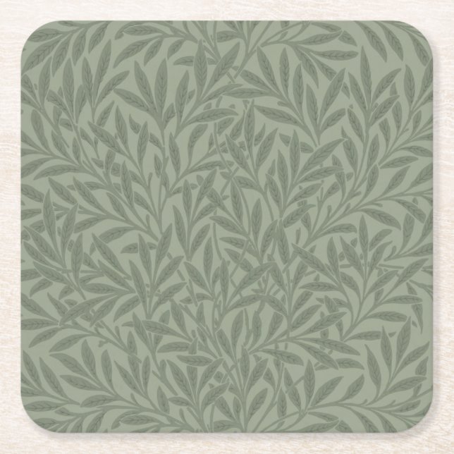 William Morris Willow Flower Classic Underlägg Papper Kvadrat (Framsidan)