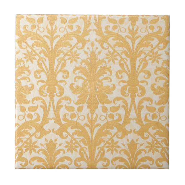 William Morris Willow & Gold Damask Lyx Kakelplatta (Framsidan)