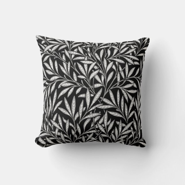 William Morris Willow Mönster, Black and White Kudde (Framsida)