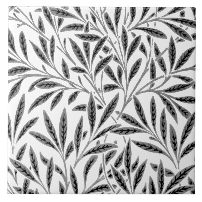 William Morris Willow Mönster, Grått / Grått & Whi Kakelplatta (Framsidan)