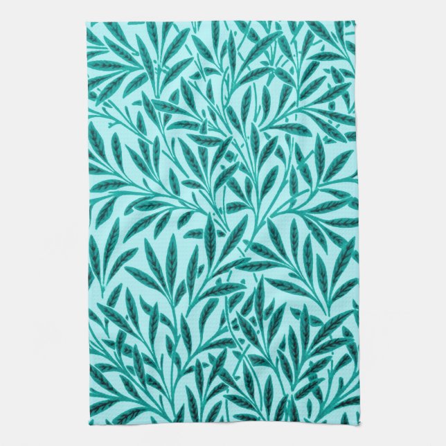 William Morris Willow Mönster, Turquise & Aqua Kökshandduk (Vertikal)