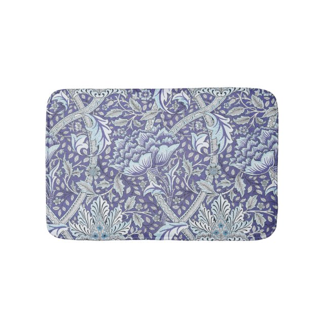 William Morris Windrush Blått Mönster Blommig Badrumsmatta (Framsidan)
