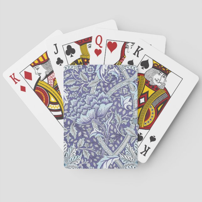 William Morris Windrush Blått Mönster Blommig Casinokort (Baksidan)