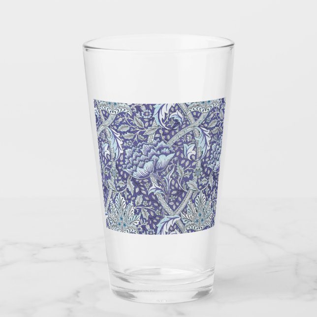 William Morris Windrush Blått Mönster Blommig Glaskopp (Framsida)
