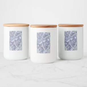 William Morris Windrush Blått Mönster Blommig Mat Etikett