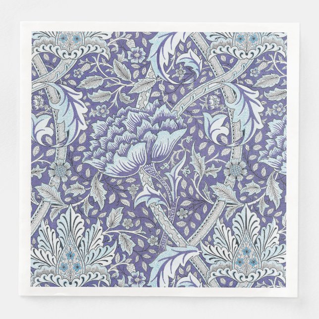 William Morris Windrush Blått Mönster Blommig Pappersservett (Framsida)