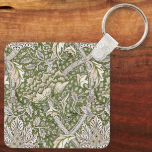 William Morris Windrush blommigt blommor Classic Nyckelring