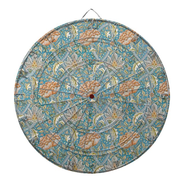 William Morris Windrush Blommönster Blå Darttavla (Framsidan)