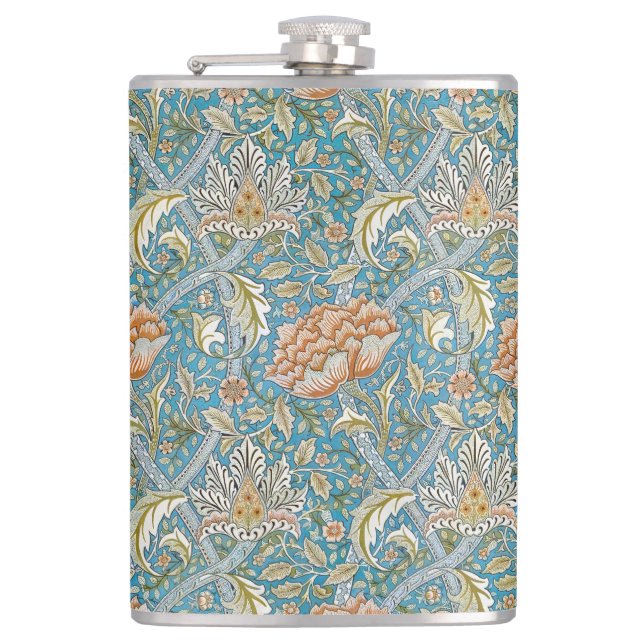 William Morris Windrush Blommönster Blå Fickplunta (Framsidan)