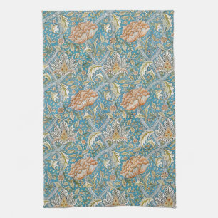 William Morris Windrush Blommönster Blå Kökshandduk