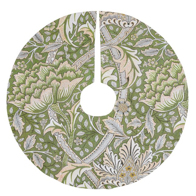 William Morris Windrush Blommönster Klassiker Julgransmatta Borstad Polyester (Framsidan)