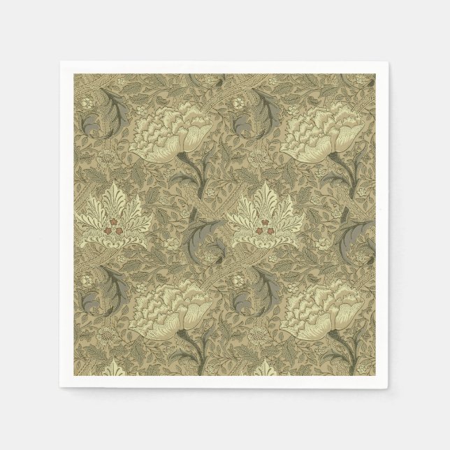 William Morris Windrush Blommönster: Vintage Pappersservett (Framsidan)