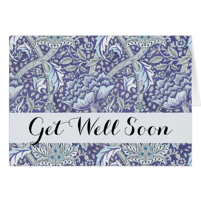 William Morris Windrush Blue blommigt blommor Hälsningskort (Framsidan Horizontal)