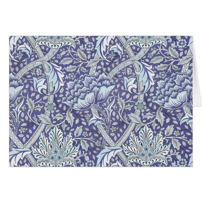 William Morris Windrush Blue blommigt blommor Hälsningskort (Framsidan Horizontal)